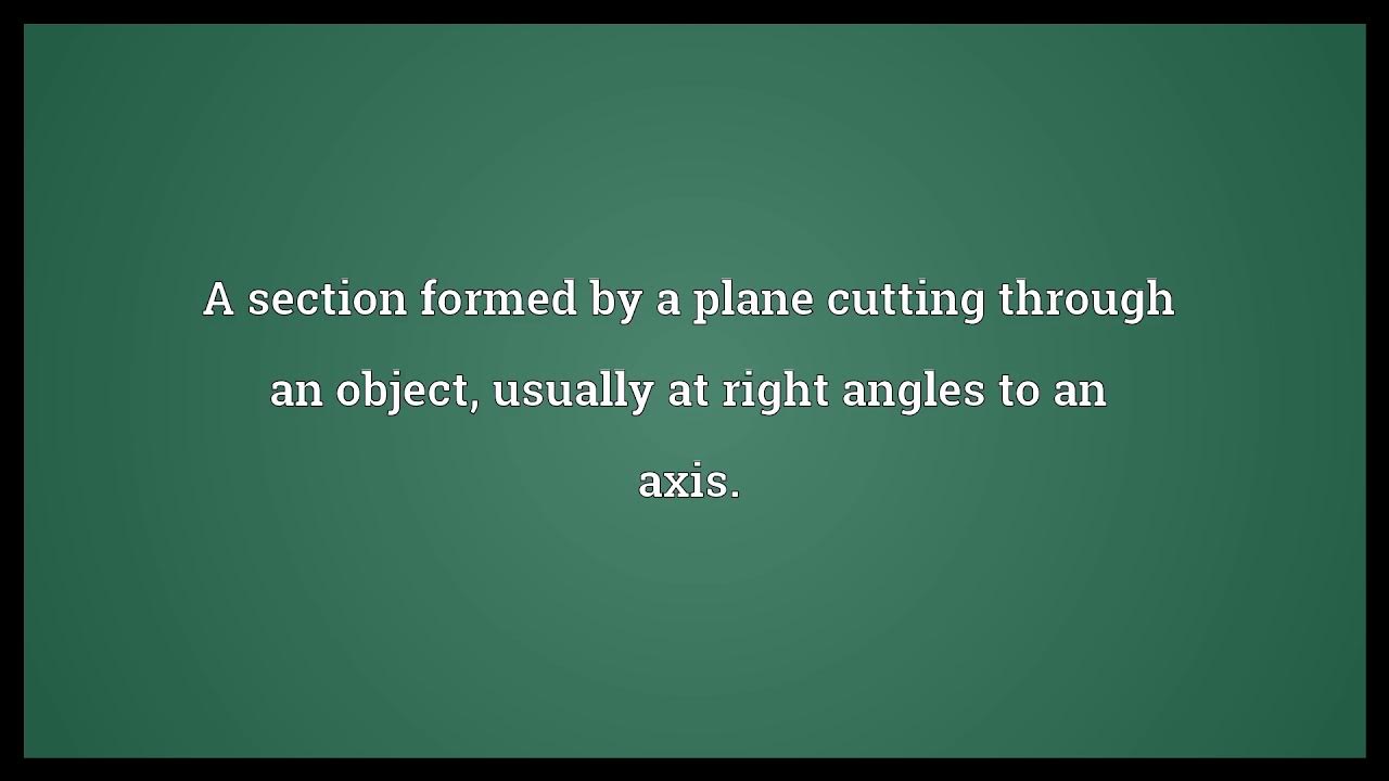 Cross section Meaning - YouTube