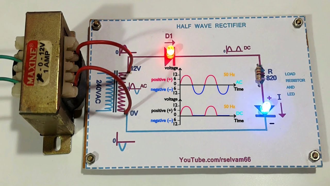 how a work half wave rectifier using light emitting diodesTamil and