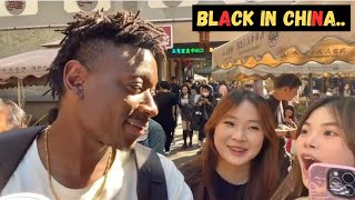 Chinese Girl first time seeing a Black Man how Chinese react to Black Speaking Chinese