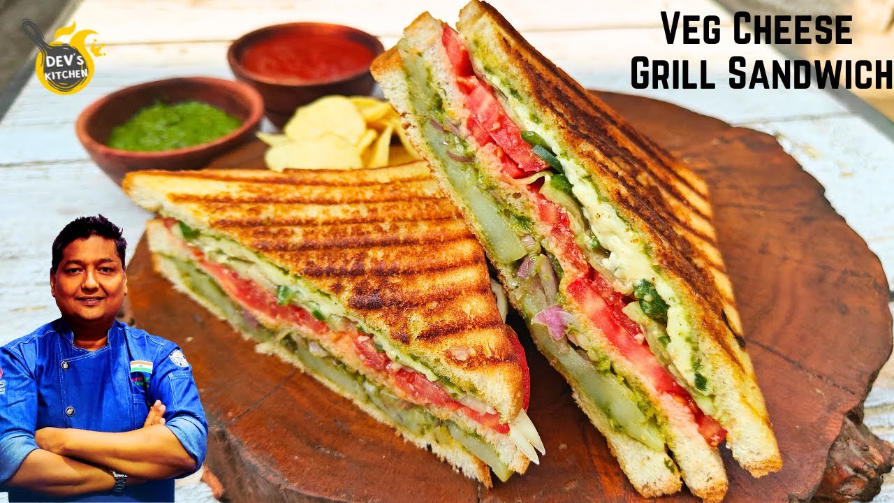 Mumbai Veg Cheese Grilled Sandwich without grill machine I Street style Veg cheese Grilled sandwich