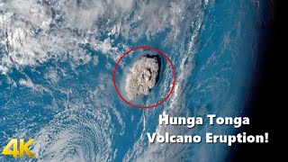 Hunga Tonga volcano eruption in 4K UHD with Shock Wave propagation