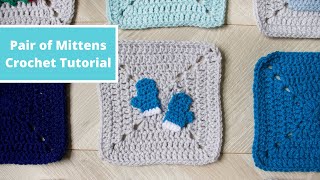Mittens Applique Crochet Video Tutorial