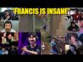 Valorant pros/streamers react to NS Francis's INSANE 4k on ABYSS against NRG