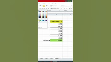 SUM Formula in Excel  #Excel #tutorial #computer   #excelformula #stockmarket #shorts #viral