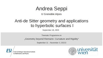Andrea Seppi - Anti-de Sitter geometry and applications to hyperbolic surfaces I