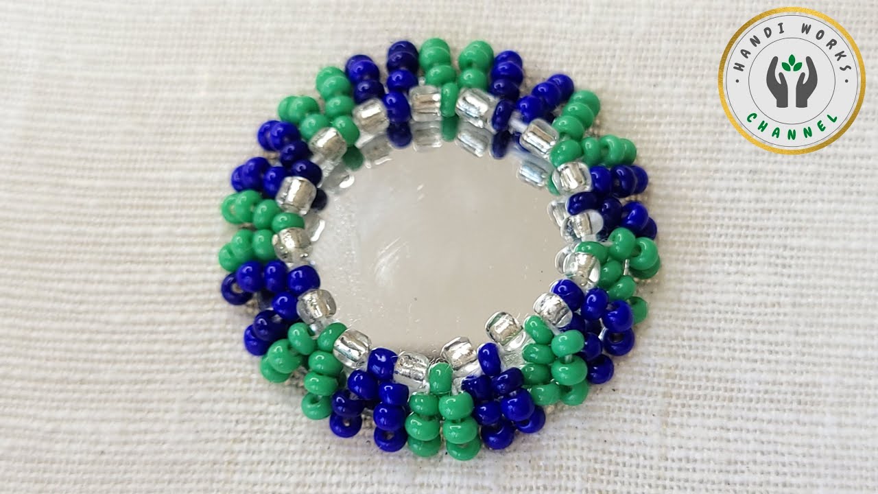 Mirror work with Beads / Hand Embroidery Mirror Work