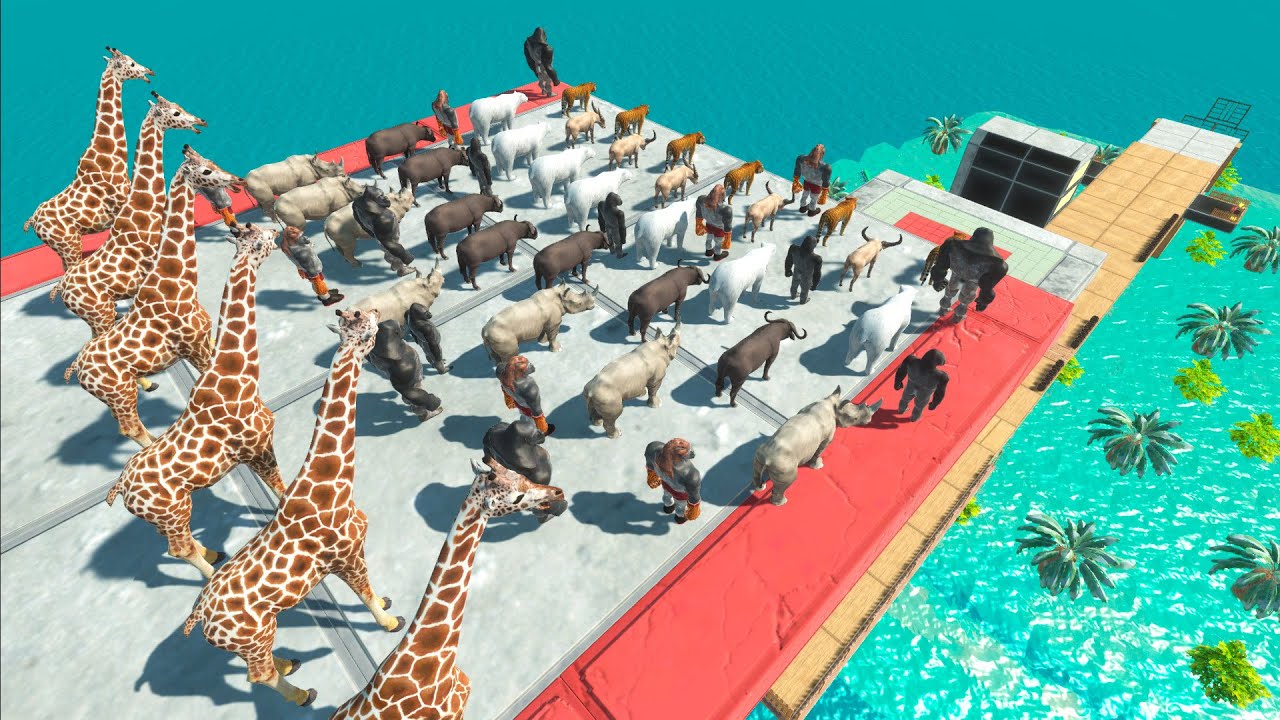 ВЕСЁЛЫЙ КОМАНДНЫЙ ИСПЫТАНИЕ НА ВЫЖИВАНИЕ! ДОЙДИТЕ ДО БОССА! - Animal Revolt Battle Simulator