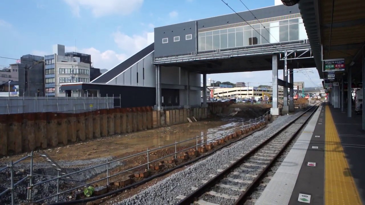 フル規格区間となる諫早駅の長崎新幹線建設工事現場の状況 Youtube
