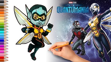 How to draw Wasp | Ant-man and Gasp Quantumania 🐝