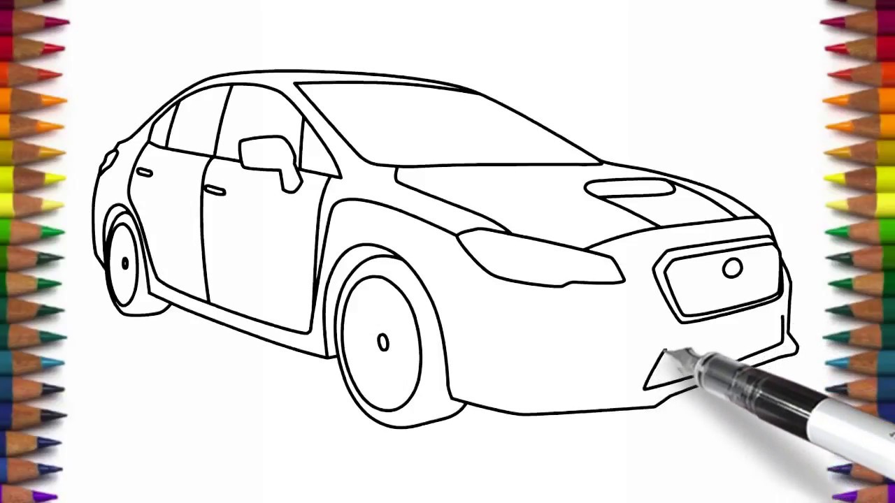 How to draw Subaru Impreza WRX easy car drawing - YouTube