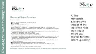 Euro PM2017 - Submitting a Manuscript - Step by Step Guide