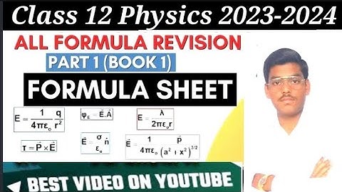 Class 12th Physics पूरे BOOK के सभी Important Formula/ Class 12 Physics All Formulas in One Video