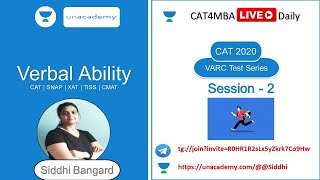 VARC Revision Test Series - 2 | Unacademy CAT4MBA | Siddhi Bangard