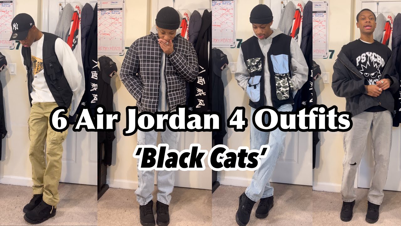 black cat jordan 4 outfit