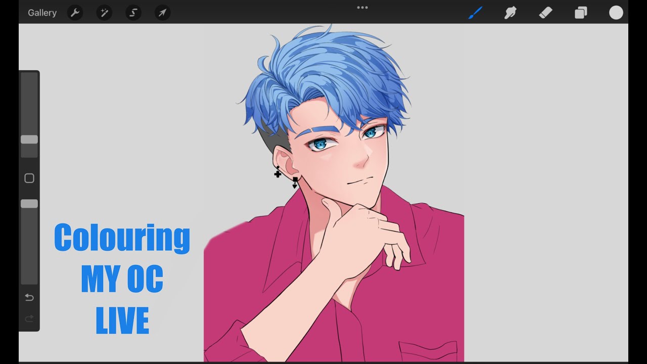 Drawing live stream ( colouring my oc Lynch) - YouTube