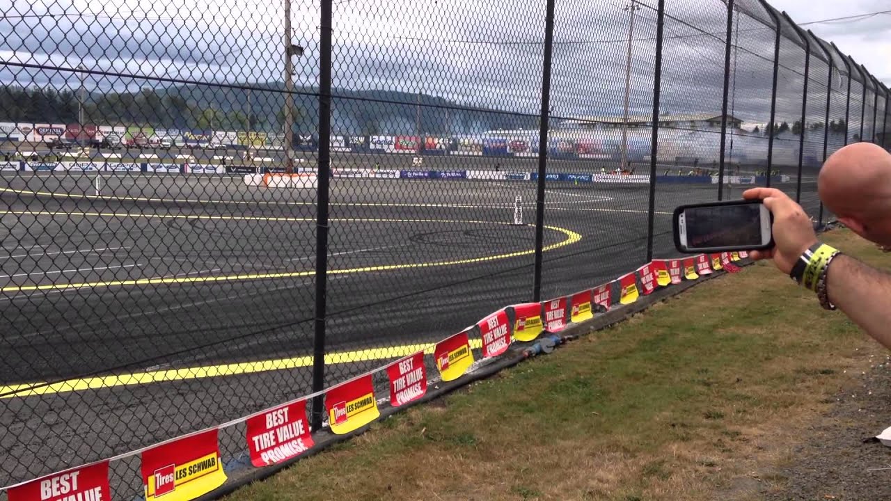 Team Falken drifting at Formula Drift Seattle 2014