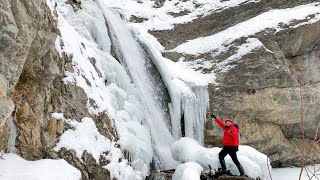Bridal Veil Falls and Upper Falls - Two Frozen Waterfalls