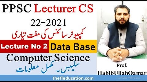 PPSC Lecturer Computer Science Lecture 2 Database | DBMS Session 3