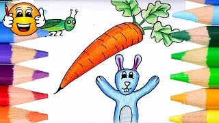 Coloring Pages For Kids Bunny Carrot Coloring For Kids Bibabibo