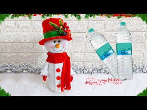 low budget Snowman making idea with Plastic bottle | Best out of waste Christmas craft idea🎄145