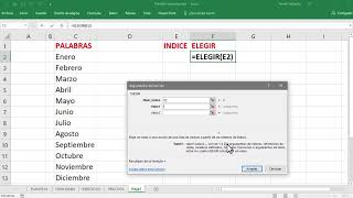 Función ELEGIR en Excel