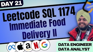 Leetcode SQL 1174 - Immediate Food Delivery II 🔥 | 50 Days Challenge | Data Analyst ✅