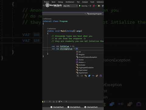 anonymous types in c# | #MortalTech | #11