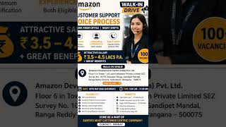 Amazon Walk-In Drive Hyderabad 🔥 Customer Support Job | 12th Pass | Salary ₹4.5 LPA