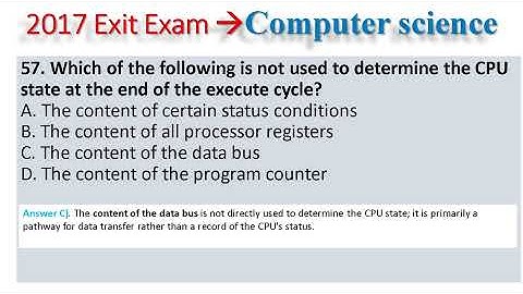ጥር 2017 Exit Exam Computer Science