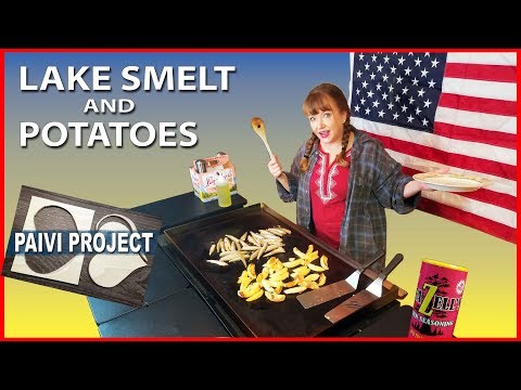 Cajun Lake Smelt & Potato wedges on BlackStone griddle