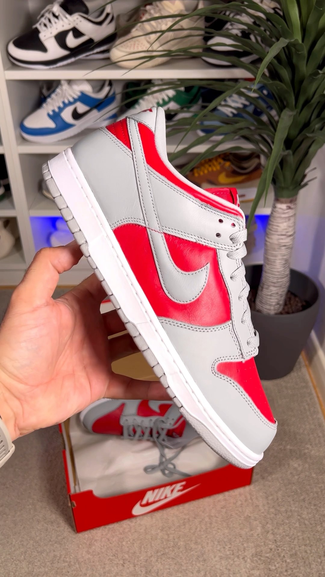 Nike Dunk Low QS Varsity Red-Silver😍 - YouTube