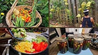 Life in Suburb :Days of Harvesting in Zone B ,cooking & pickling okra  & prepping for winter #garden
