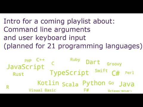 Program arguments from command line and keyboard input (part 1, intro, many programming languages)