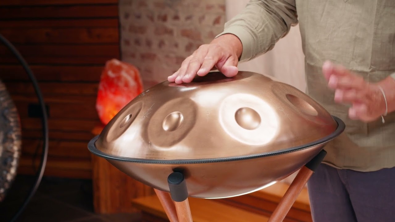 432 Hz Sensory Handpan with 9 Notes Two Soundholes (Bb2 Amara)