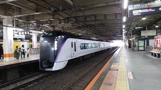 E353系 S112編成 あずさ4号が立川駅3番線に入線するシーン