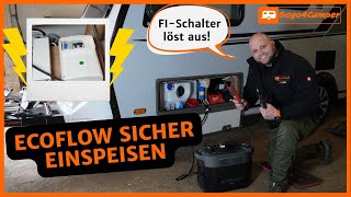 Landstom-/ Erdungsadapter für die ECOFLOW - von der Powerstation in Wohnwagen / Wohnmobil einspeisen