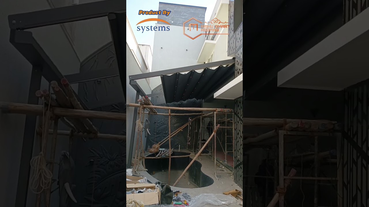 Retractable fabric Pergola , Retractable Fabric Roof