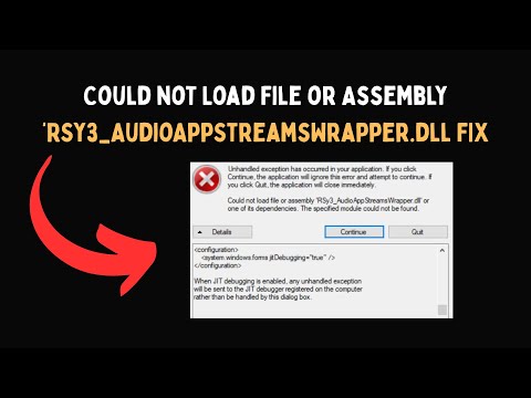 Could Not Load File Or Assembly RSy3 AudioAppStreamsWrapper Dll FIX