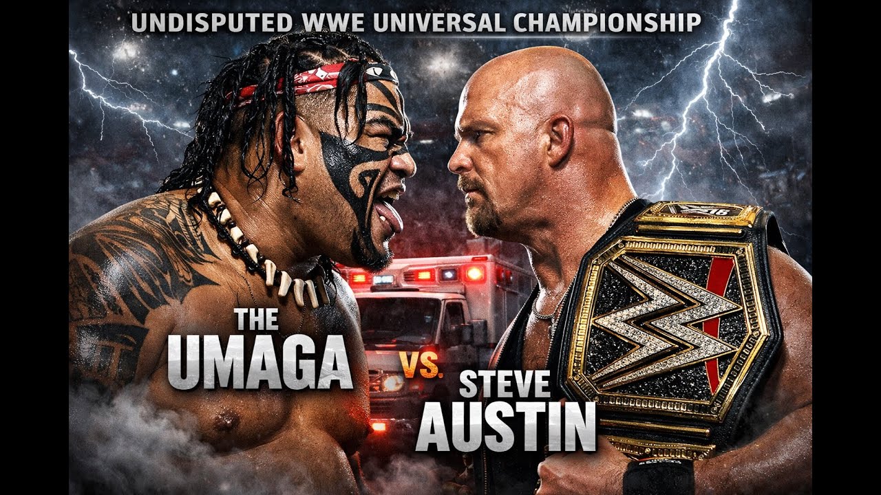 The UMAGA VS STEVE AUSTIN - Ambulance match - Undisputed wwe universal champion ship