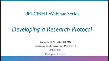 Developing a Research Protocol