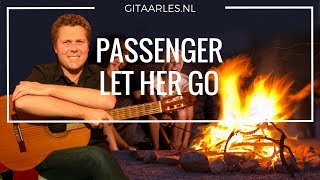 Video thumbnail of "Passenger - Let Her Go akkoorden op gitaar leren spelen gitaarles"