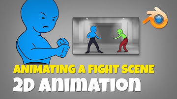 Animating a Fight Scene,  in Blender 2.9 Grease Pencil. 2D Animation