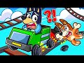 BLUEY and BINGO SURVIVE A CART ACCIDENT in ROBLOX! 😭