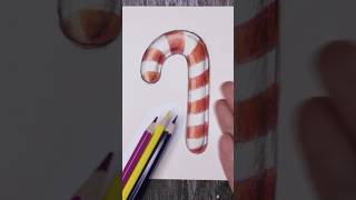 Cómo dibujar bastón navideño con tres colores  #cmyk #dibujo #fancylooks #coloreo