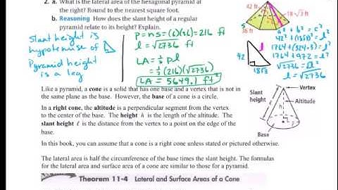 11.3 - Surface Area of Pyramids and Cones - GeomOnline