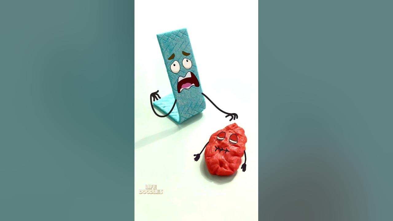 Life Doodles | Chewing gum is crying 😢 #lifedoodles #doodle #shorts #bubblegum #gum #shortvideo