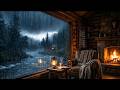 You’ll Fall Asleep in Minutes 😴 Heavy Rain on Window &amp; Cozy Cabin Fireplace 🔥🌧