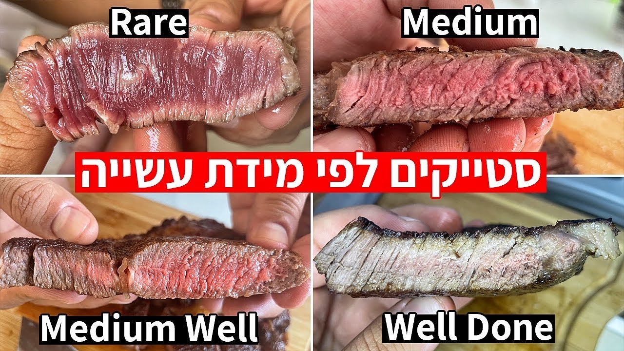 פודיק: איך להכין סטייק לפי מידת עשייה מ-Rare ועד Well Done - מהי תגובת מייארד? צפו - שחר חן - Foodik