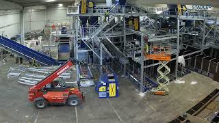 Timelapse of the assembly of a light packaging sorting plant by STADLER