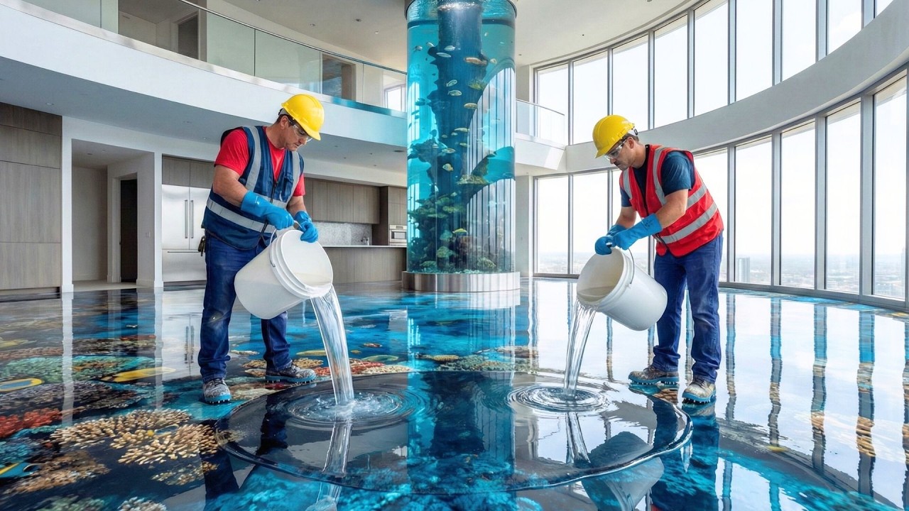 STUNNING EPOXY FLOOR DESIGNS WITH RESIN POURS FOR HIGH-END INTERIORS